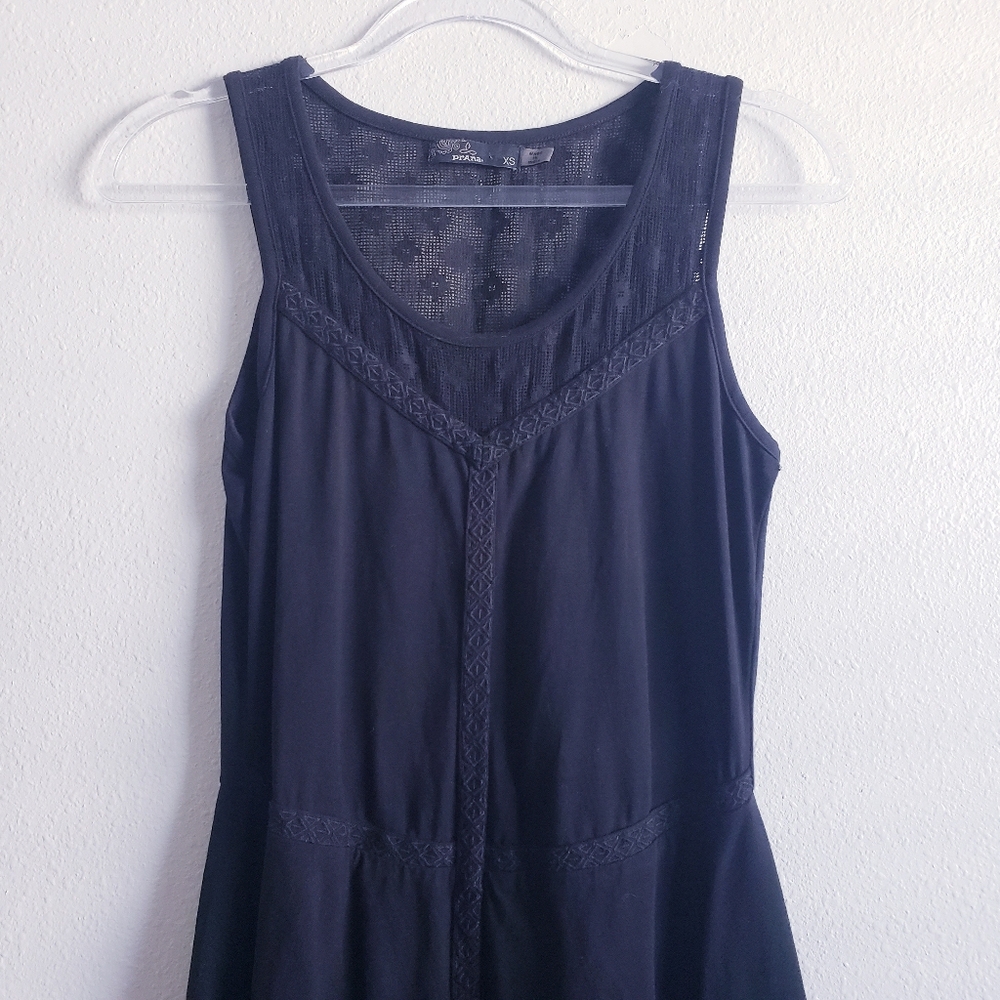 Prana Lace V-Neckline Handkerchief Midi Sleeveless Dress - Picture 3 of 9